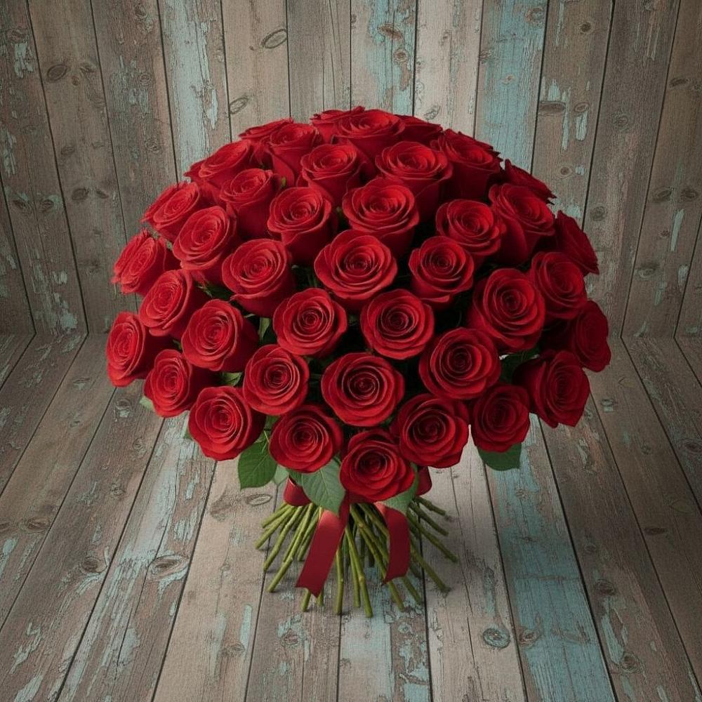 Букет 55 Красных роз Фридом в Архиповском