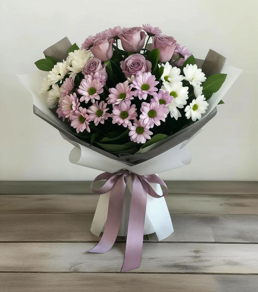 Букет цветов из: Хризантемы и Розы в Архиповском