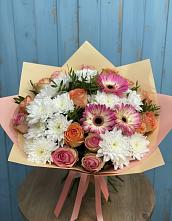Букет цветов из:  Розы, Герберы и Хризантемы в Архиповском
