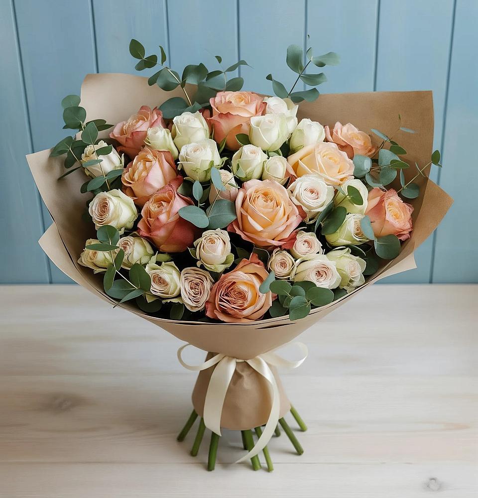 Букет цветов из: Альстромерии и Розы в Архиповском