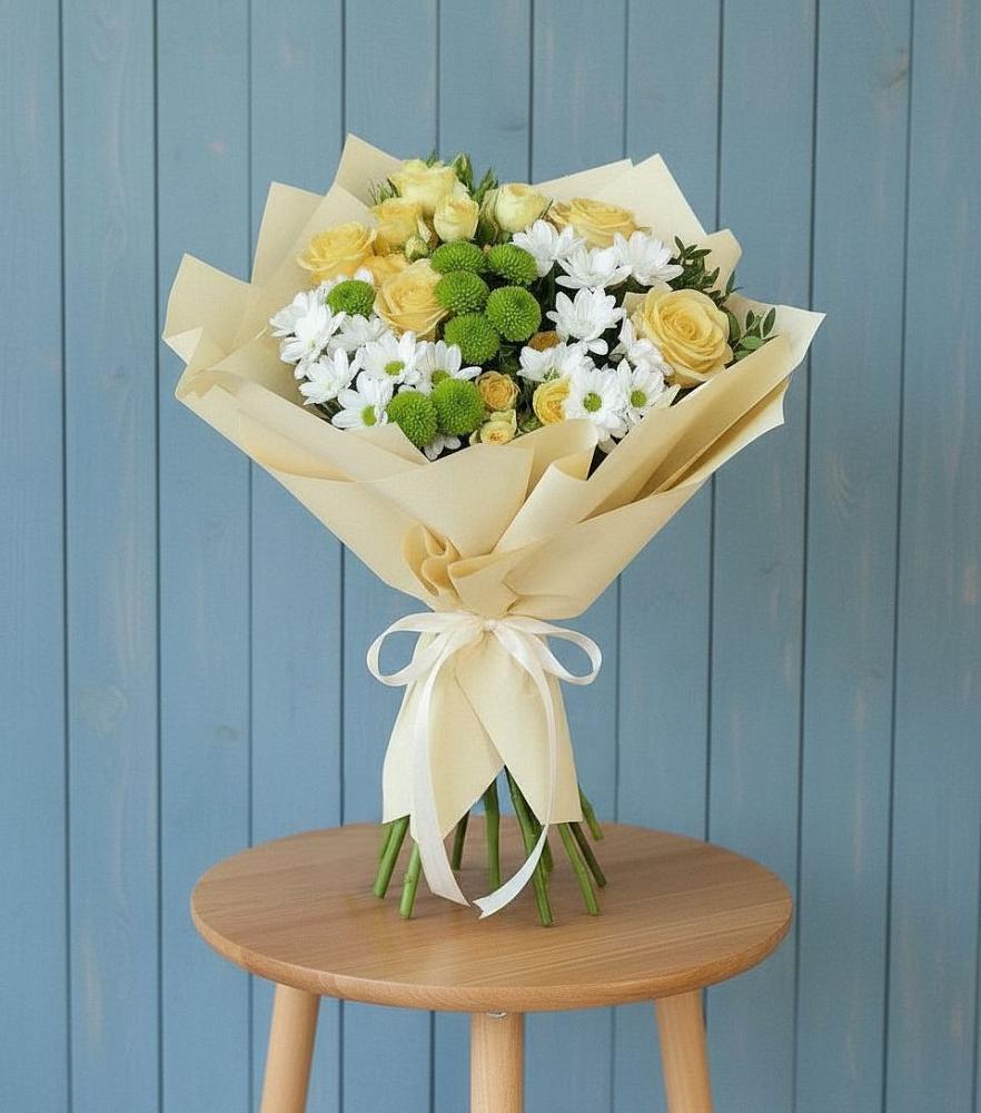 Букет цветов из: Хризантемы и Розы в Архиповском