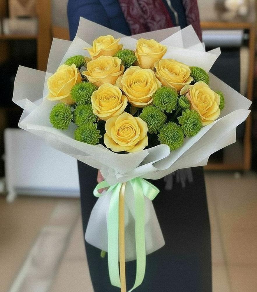 Букет цветов из: Хризантемы и Розы в Архиповском