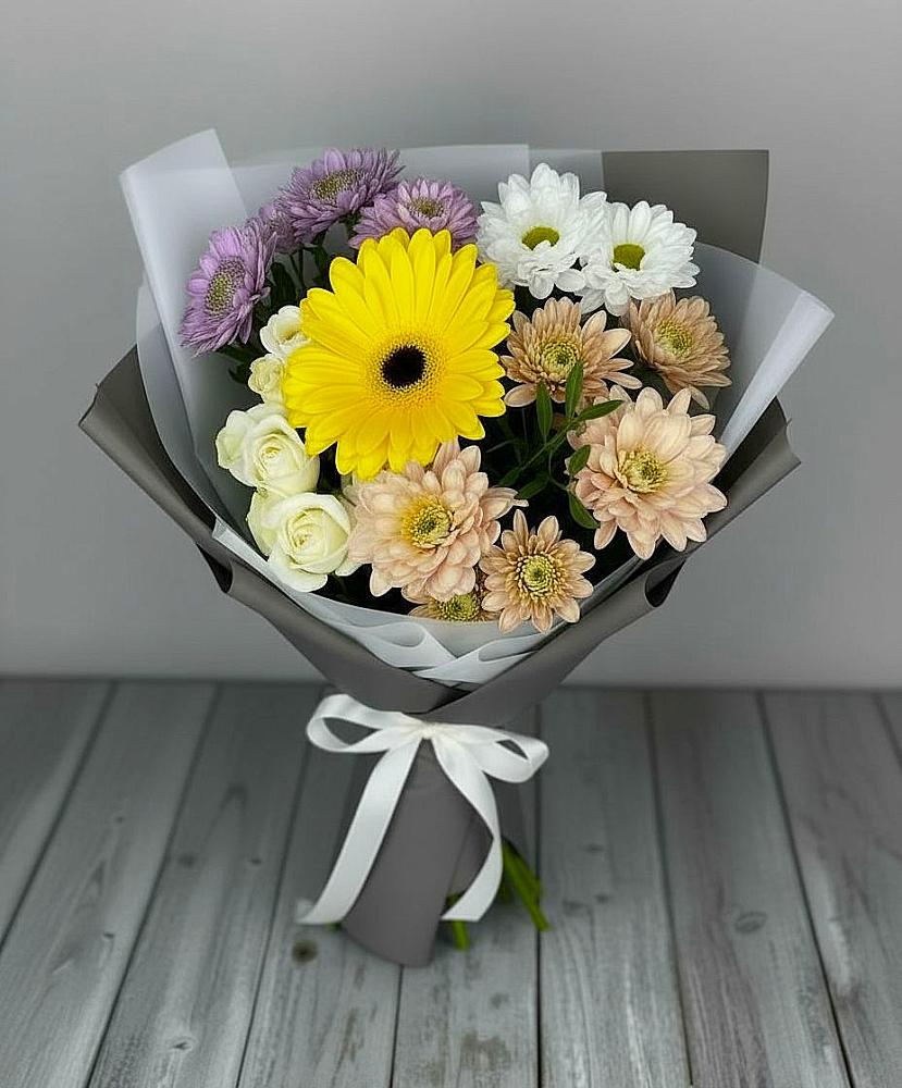 Букет цветов из: Розы, Герберы и Хризантемы в Архиповском