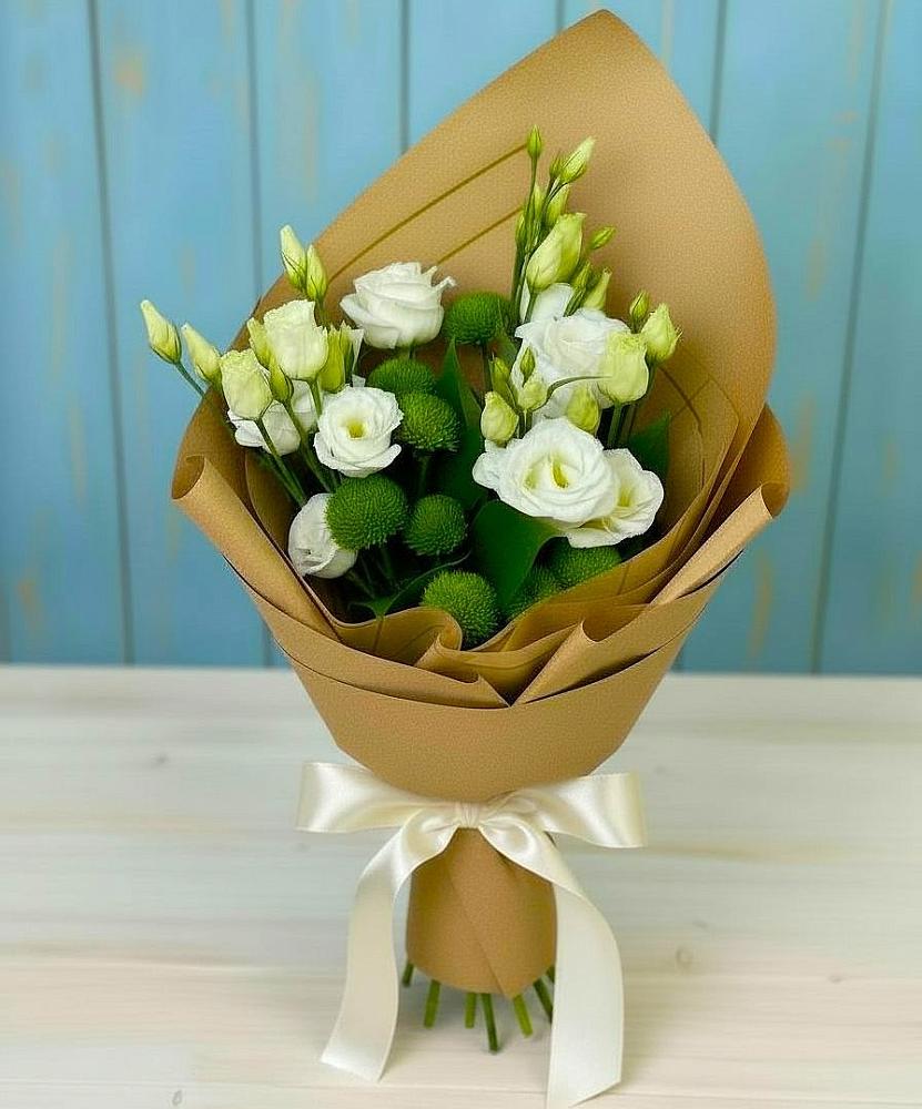 Букет цветов из: Хризантемы и Лизиантусы в Архиповском