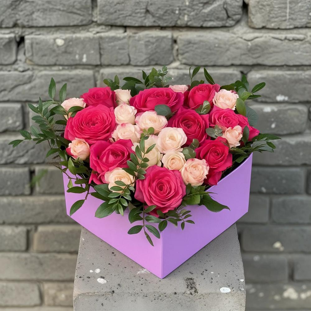 Цветочная композиция из Розы в коробке в Архиповском