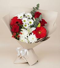 Букет цветов из:  Розы, Хризантемы, Герберы и Лилии в Архиповском
