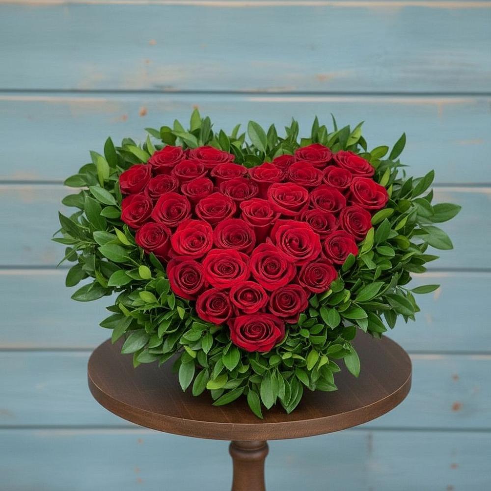 Цветочная композиция из Розы в виде сердца в Архиповском