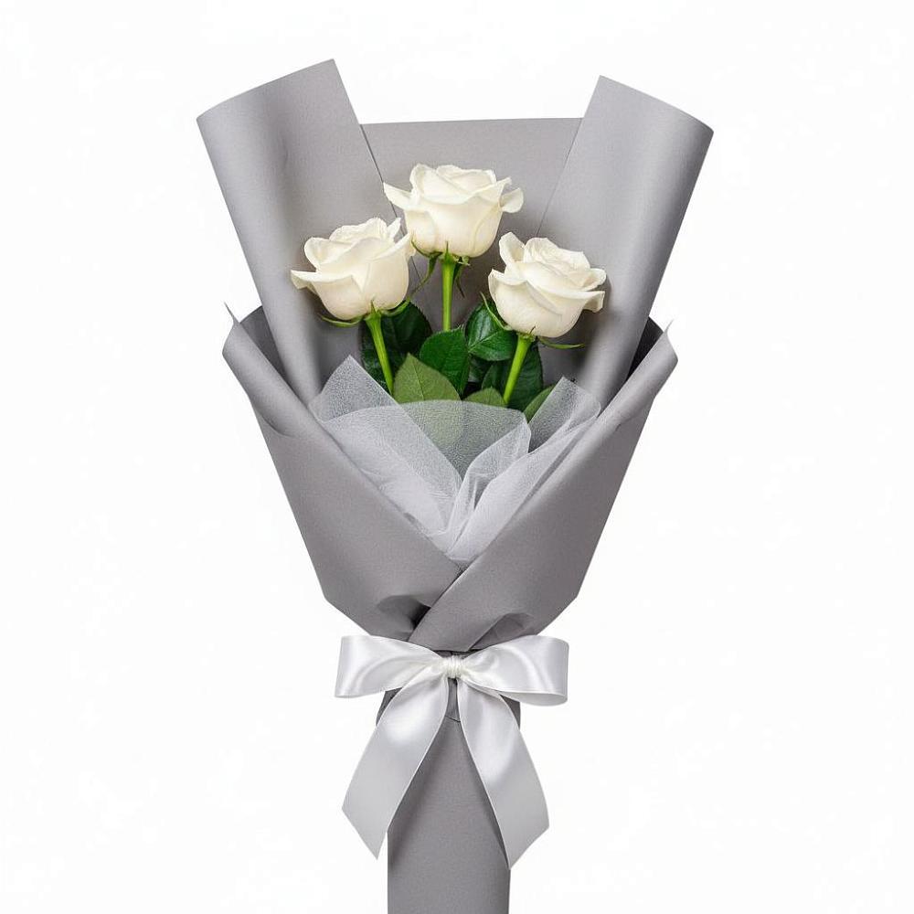 Букет 3 белые розы в Архиповском
