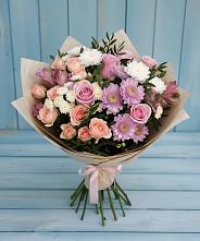 Букет цветов из:  Хризантемы, Розы и Альстромерии в Архиповском