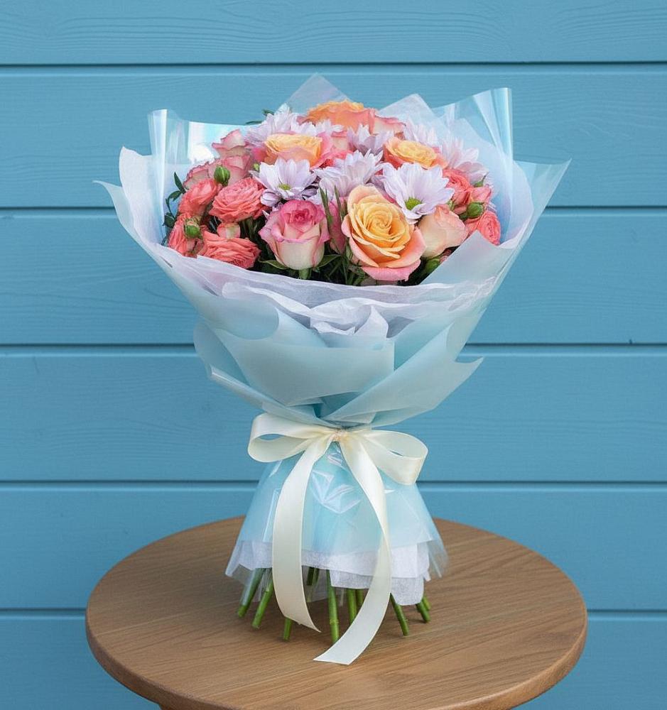 Букет цветов из: Хризантемы и Розы в Архиповском