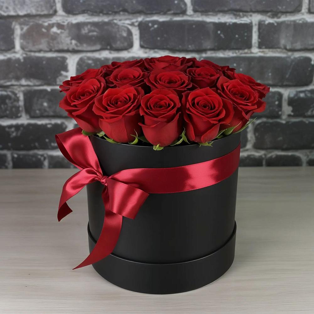 Цветочная композиция из Розы в шляпной коробке в Архиповском