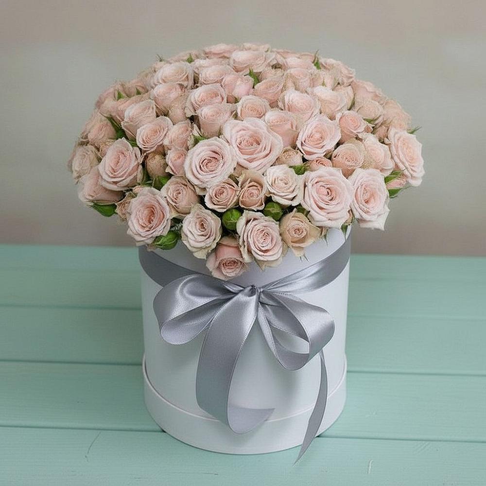 Цветочная композиция из Розы в шляпной коробке в Архиповском