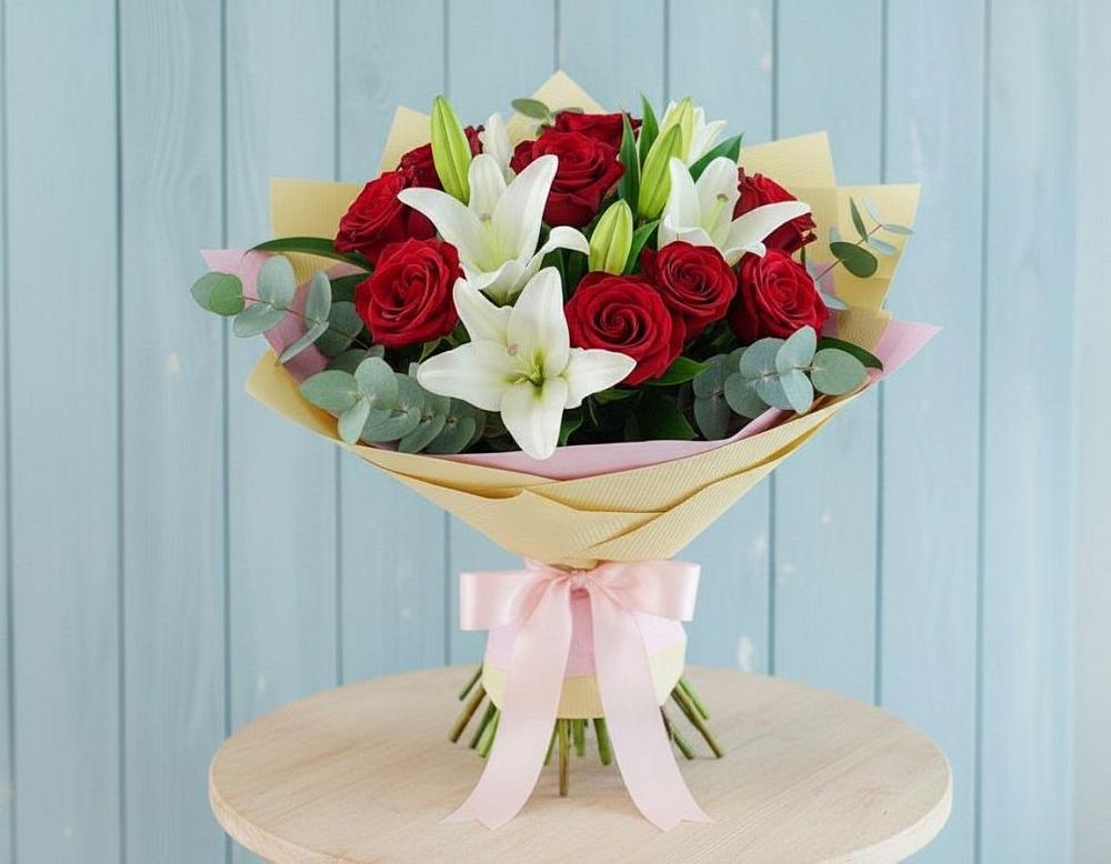 Букет цветов из: Лилии и Розы в Архиповском